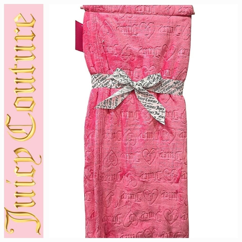 Juicy Couture‎ Home Juicy  Heart Embossed Logo Oversized Plush Throw Blanket